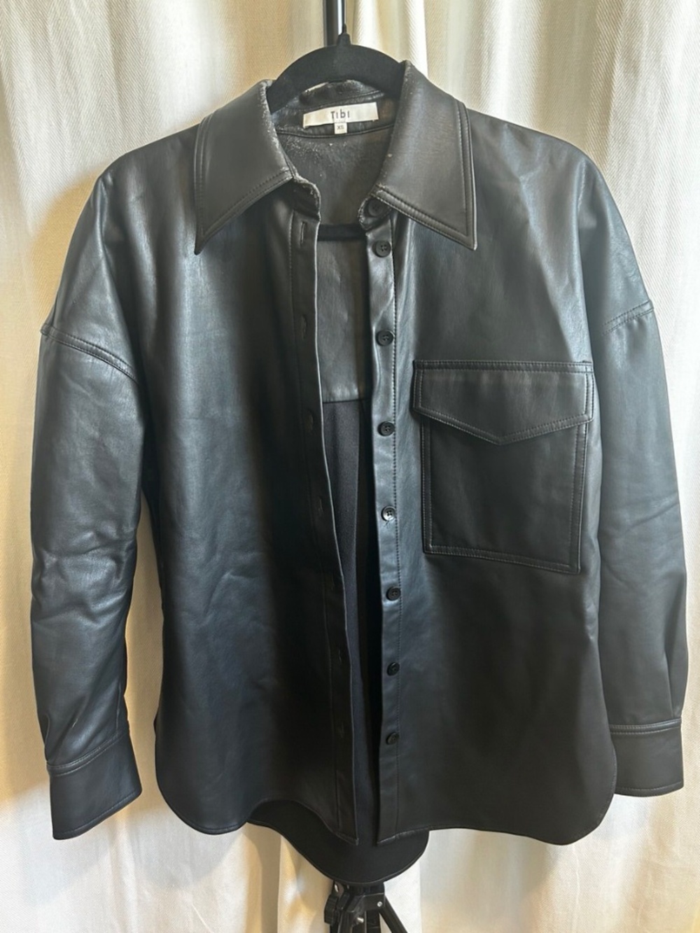 ♻️ Tibi Vegan Leather Shirt Jacket | Upcycling Project | $495 Retail